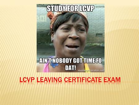LCVP Leaving Certificate Exam