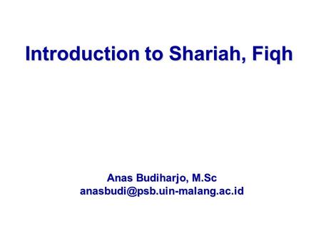 Introduction to Shariah, Fiqh