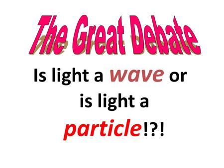 Is light a wave or is light a particle !?!. Experiment 1: Experiment: Light is incident on two closely spaced slits and the pattern is observed on a wall.