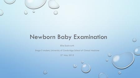 Newborn Baby Examination