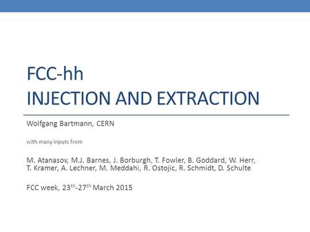 FCC-hh Injection and Extraction