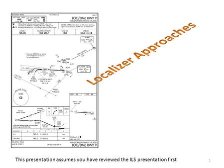 Localizer Approaches This presentation assumes you have reviewed the ILS presentation first.