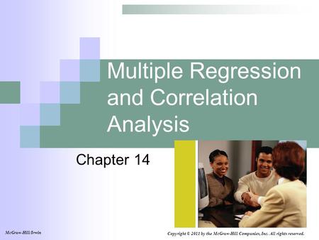 Multiple Regression and Correlation Analysis
