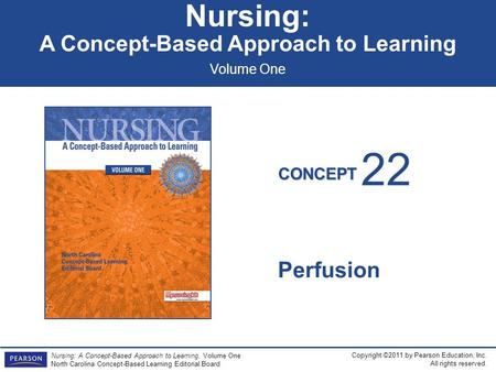 Copyright ©2011 by Pearson Education, Inc. All rights reserved. Nursing: A Concept-Based Approach to Learning, Volume One North Carolina Concept-Based.