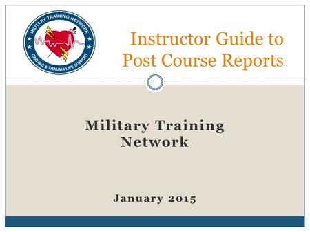 Instructor Guide to Post Course Reports