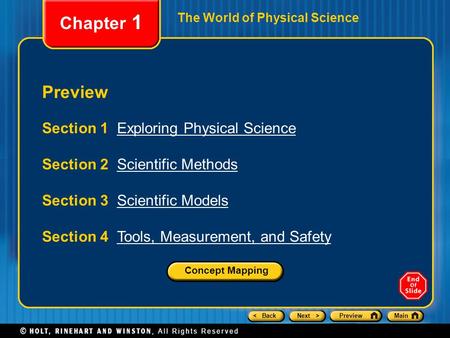 Chapter 1 Preview Section 1 Exploring Physical Science