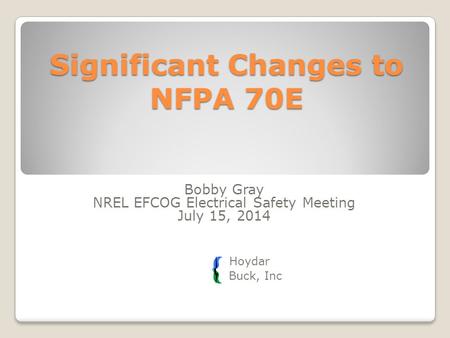 Significant Changes to NFPA 70E