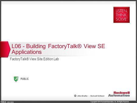 L06 - Building FactoryTalk® View SE Applications
