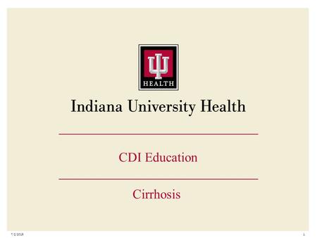 CDI Education Cirrhosis 4/17/2017.