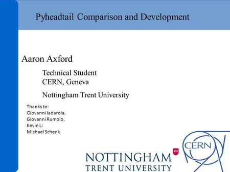 Pyheadtail Comparison and Development