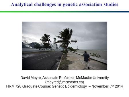 Analytical challenges in genetic association studies