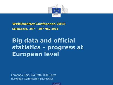 WebDataNet Conference 2015 Salamanca, 26th – 28th May 2015