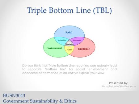 Triple Bottom Line (TBL)