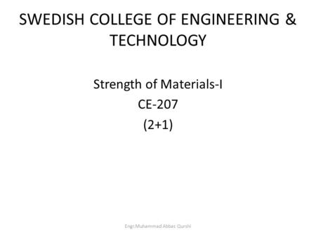 SWEDISH COLLEGE OF ENGINEERING & TECHNOLOGY