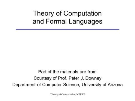 Theory of Computation and Formal Languages