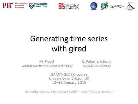Generating time series with glred