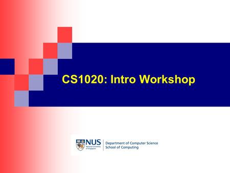 CS1020: Intro Workshop. Topics CS1020Intro Workshop - 2 1. Login to UNIX operating system 2. …………………………………… 3. …………………………………… 4. …………………………………… 5. ……………………………………