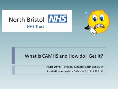 What is CAMHS and How do I Get It? Angie Davey – Primary Mental Health Specialist South Gloucestershire CAMHS - 01454 8632431.
