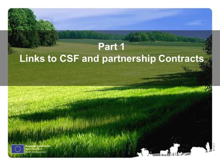 Ⓒ Olof S. Part 1 Links to CSF and partnership Contracts.