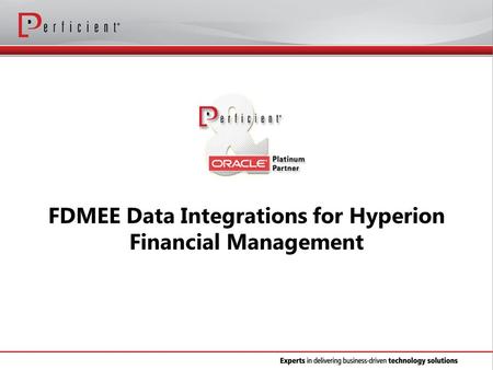 FDMEE Data Integrations for Hyperion Financial Management