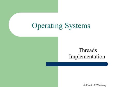 A. Frank - P. Weisberg Operating Systems Threads Implementation.