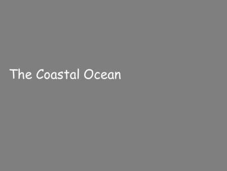 The Coastal Ocean.  Coastal waters support about 95% of total biomass in ocean  Most commercial fish caught within 320 km (200 m) from shore  Important.
