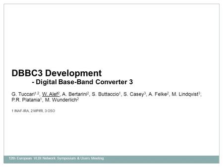 DBBC3 Development - Digital Base-Band Converter 3