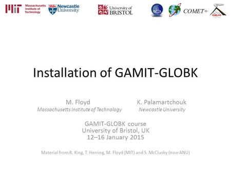 Installation of GAMIT-GLOBK