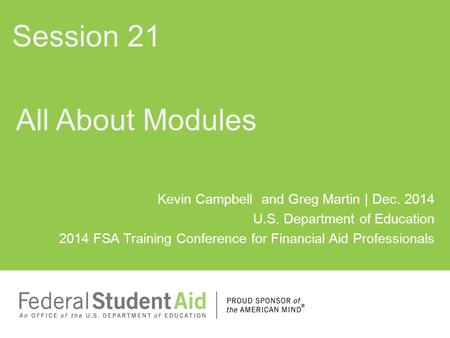 Session 21 All About Modules