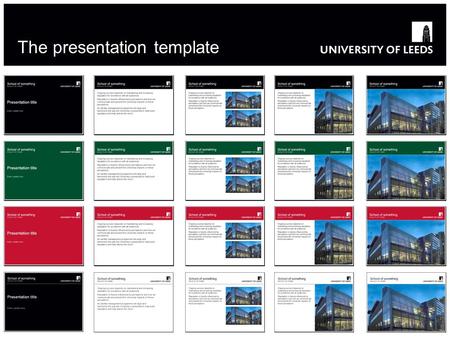 The presentation template. School of something FACULTY OF OTHER High contrast colours will help audiences to read text from a distance This template is.