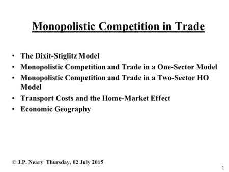Monopolistic Competition in Trade