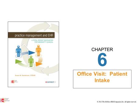CHAPTER © 2012 The McGraw-Hill Companies, Inc. All rights reserved. 6 Office Visit: Patient Intake.