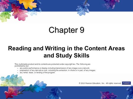 Reading and Writing in the Content Areas and Study Skills