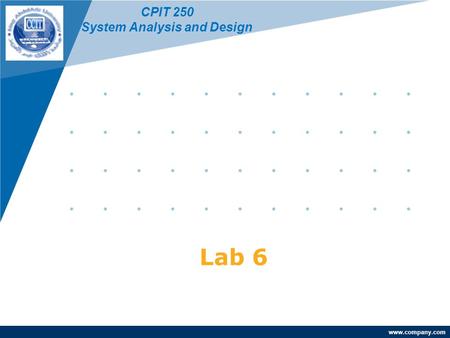 Www.company.com Lab 6 CPIT 250 System Analysis and Design.