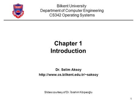 Bilkent University  Department of Computer Engineering