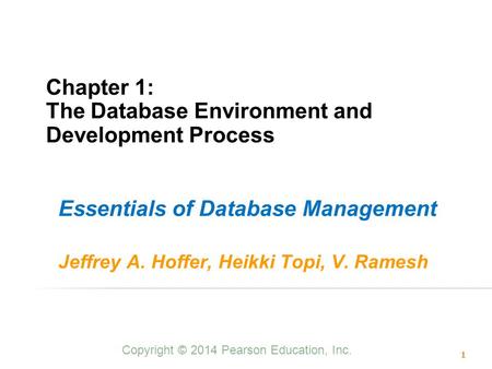 Chapter 1: The Database Environment and Development Process