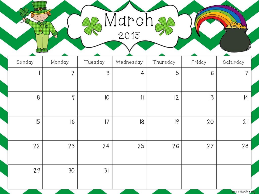 Month 30. Зеленый календарь. Calendar by months.