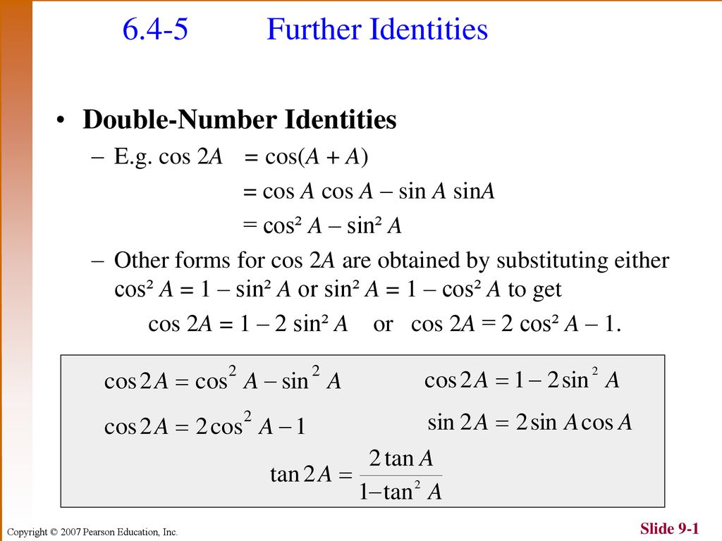Cos 2a 1 2 Sin A Or Cos 2a 2 Cos A Ppt Download Cos 2a 1 2 Sin A Or Cos 2a 2 Cos A Ppt Download
