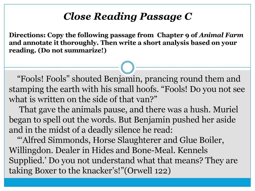 Close Reading Passage C - ppt download