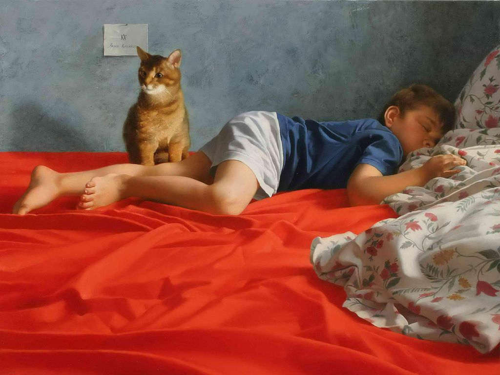 Спящие мальчики 12 лет. Картины Арсена Курбанова.