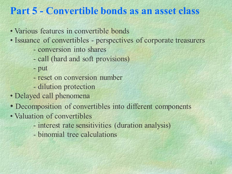 Part 5 - Convertible bonds as an asset class - ppt download