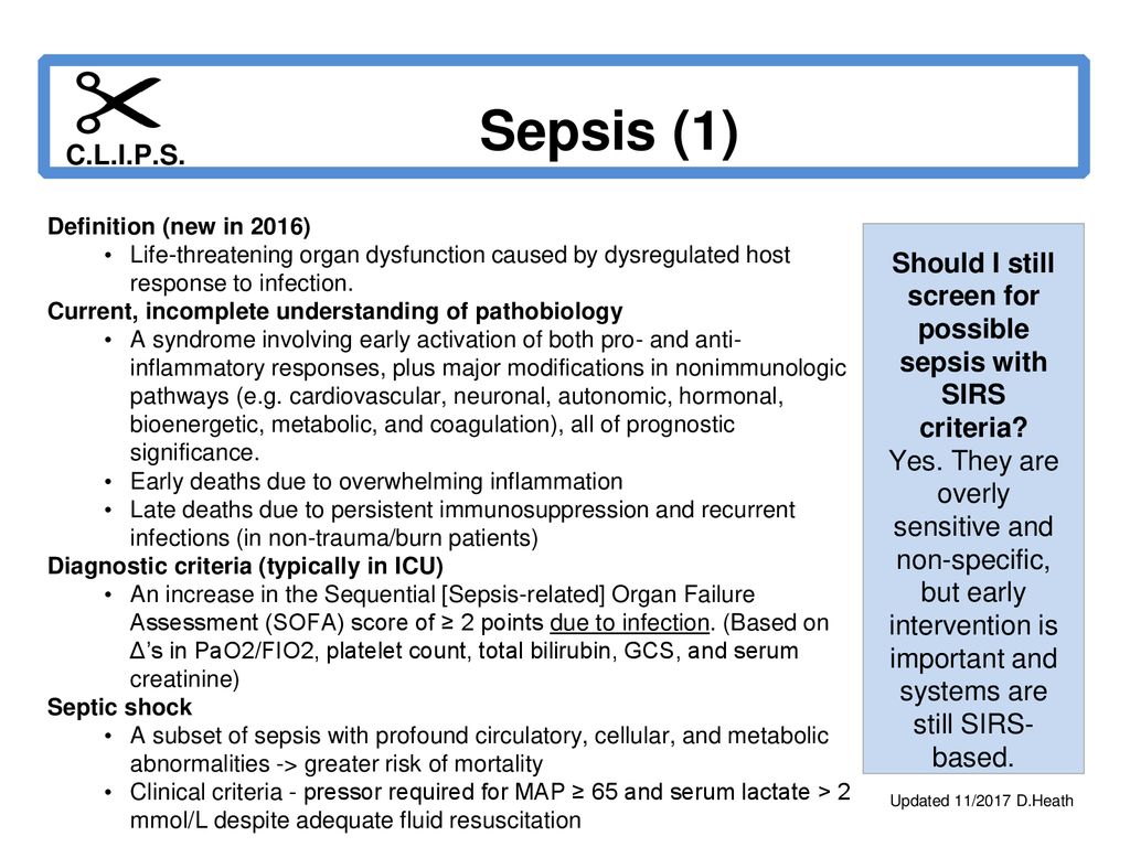 Should I still screen for possible sepsis with SIRS criteria? - ppt download