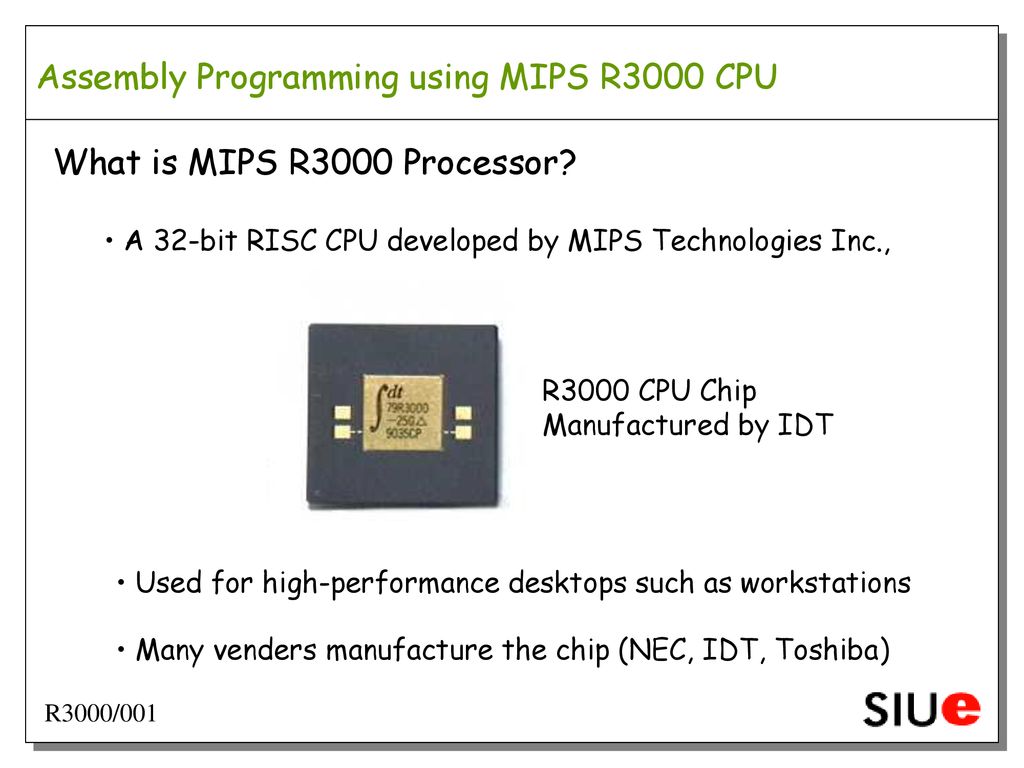 Assembly Programming using MIPS R3000 CPU - ppt download