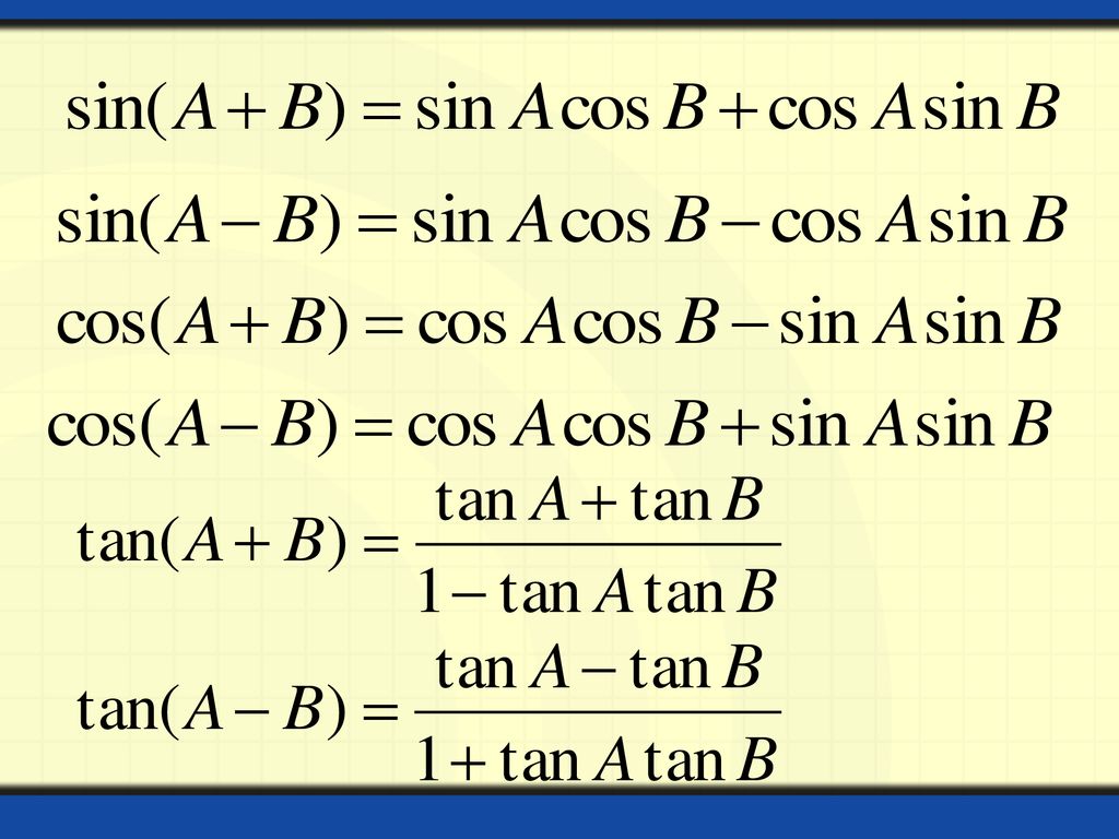 COMPOUND ANGLE FORMULAE: Sin(A + B) - Ppt Download