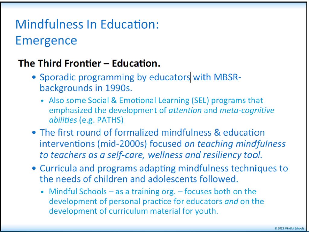 Research on Mindfulness in Education