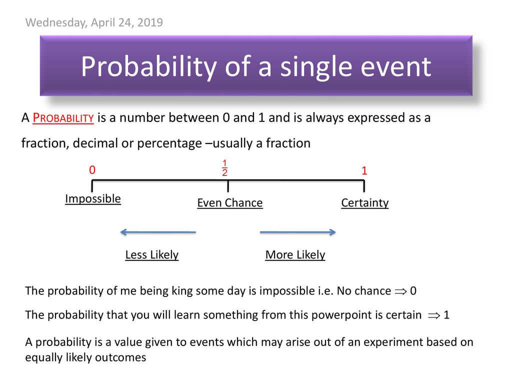 Probability of a single event - ppt download