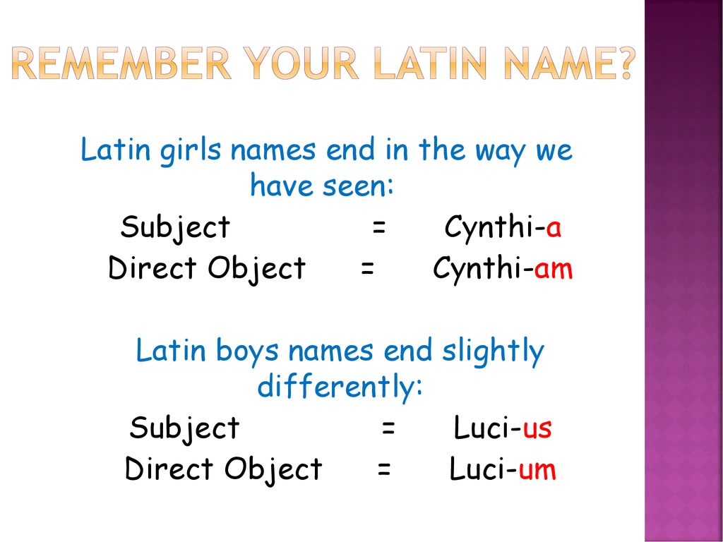 Latin Girls Name