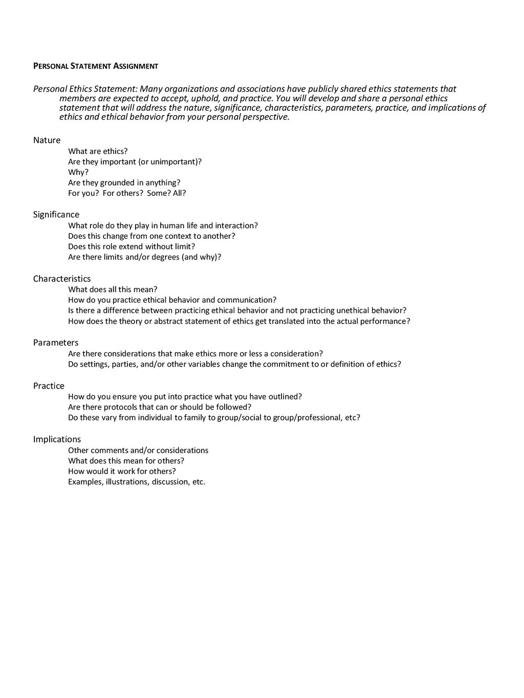 Personal Ethic Statement Examples personal-ethic-statement-examples