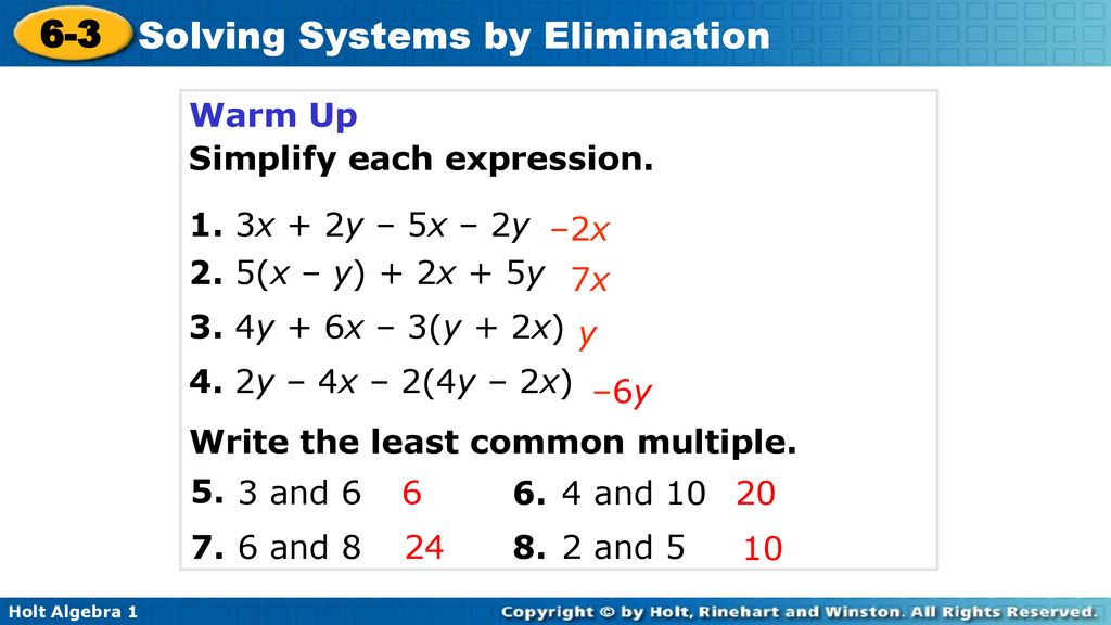 Warm Up Simplify Each Expression 1 3x 2y 5x 2y Ppt Download