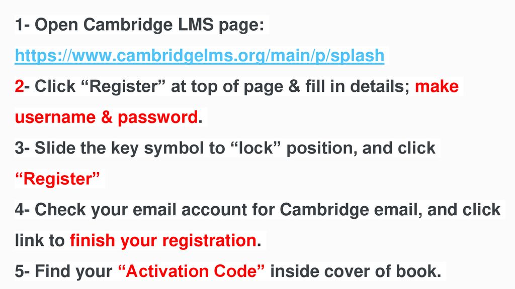1- Open Cambridge LMS page: - ppt download